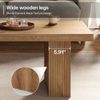 Tribesigns Farmhouse Coffee Table, 47.24 Inch Rectangle Center Table with Large Tabletop & Thick Base, Rustic Wooden Furniture for Living Room, Apartment, Reception Areas, Brown