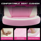 Sweetcrispy Computer Gaming Desk Chair - Ergonomic Lumbar Support Executive with PU Leather and Flip-up Armrest, Height Adjustable with 360° Swivel Wheels, Pink White, for Home and Office