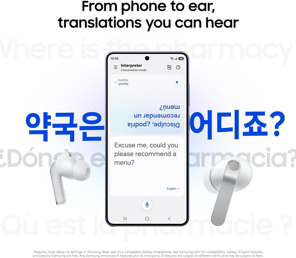 Samsung Galaxy Buds 4 Pro (2026) AI True Wireless Bluetooth Earbuds  Hi-Res Audio  2-Way Speaker  ANC 2.0  Optimized Comfort  IP57  Live Translation  Black US Version  2 Yr Warranty