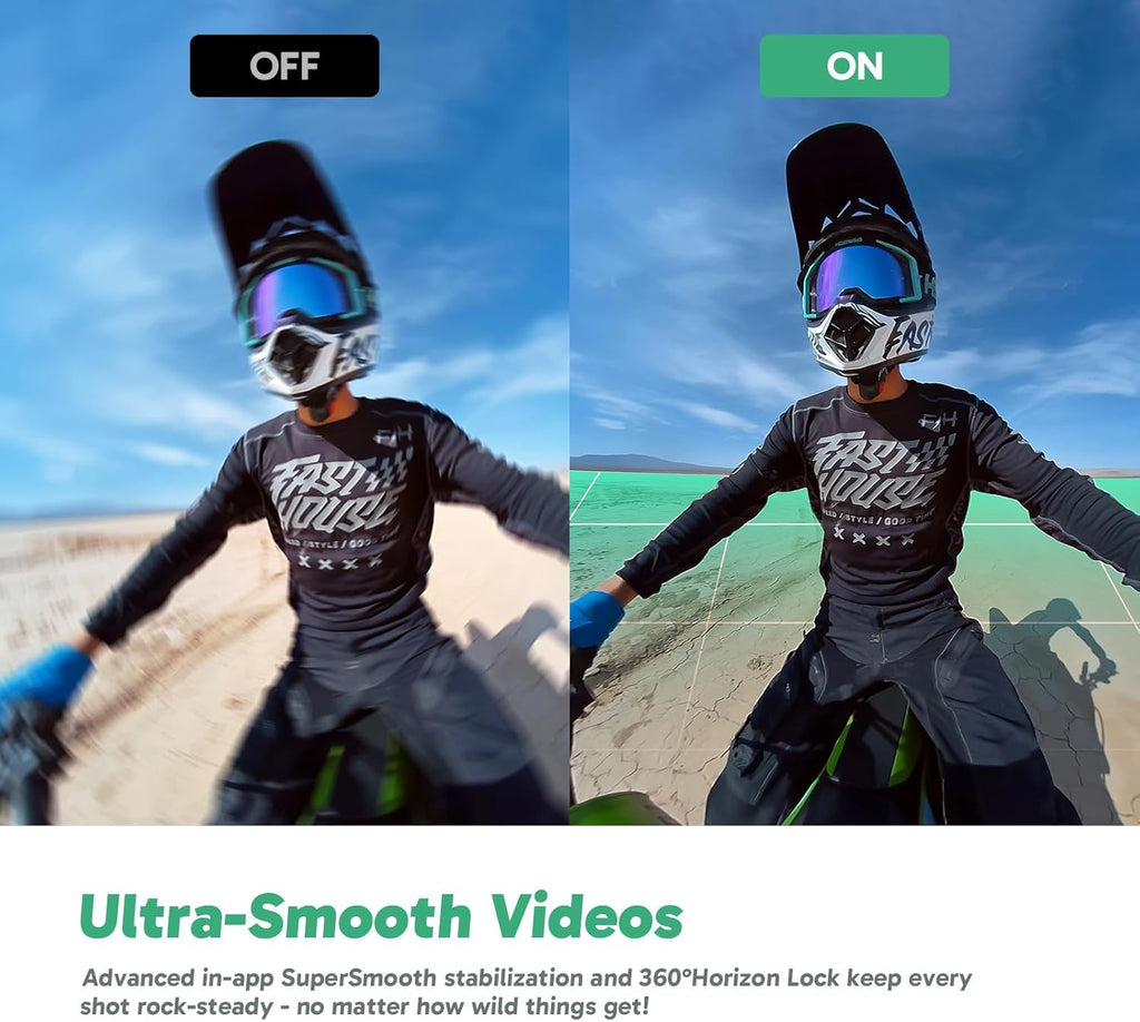 AKASO 360 Weatherproof 360° Action Camera - 5.7K 360 Video with 1/2" 48MP Sensors  72MP 360 Photo  360-SuperSmooth  Invisible Selfie Stick  360° Horizon Lock  AI Tracking Motorcycle Combo