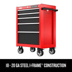 2000 Series 26-in W x 36.5-in H 5-Drawer Steel Rolling Cabinet (Red)