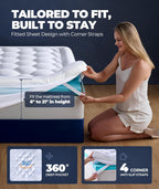 5 Inch Mega Support Memory Foam Queen Mattress Topper for Pressure Relief, Dual Layer 2.5" Pillow Top Mattress Topper Queen Plus 2.5" Cooling Gel Infused Memory Foam Mattress Pad