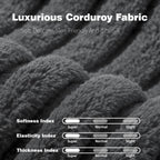108" Plush Corduroy L Shaped Sectional Cloud Sofa Couch with Ottoman, Soft Deep Seat Modular Sectional Couches for Living Room,No Assembly. Grey
