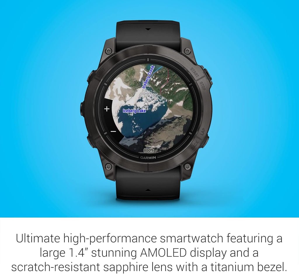 Garmin epix Pro (Gen 2) Sapphire Edition  51mm  High Performance Smartwatch  Advanced Training Technology  Built-in Flashlight  Black (Renewed)