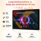 URAO Tablet,10.1" Android Tablet with Octa-core Processor 30GB RAM 128GB ROM HD IPS Touchscreen 8H Battery, Wi-Fi 6, BT 5.4, Dual Camera, Android 16 Tablets 2026