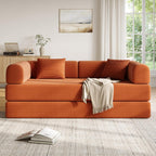 79in Convertible Sofa Bed, Corduroy Boneless Couch Bed, Futon Sleeper Sofa Pull Out Bed, Foldable Couch for Living Room Apartment, No Assembly Required