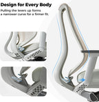 EUREKA ERGONOMIC Lira Office Chair, Ergonomic Desk Chair with 3D Armrests, Adjustable Seat Depth, Breathable Mesh Computer Chair with Lumbar Support for Home Office(Grey)