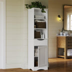RiverRidge, White Ashland Bathroom Freestanding Storage Cabinet with Three Open Shelves and Drawer