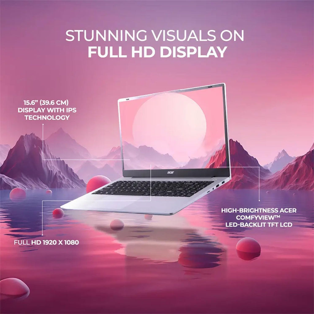 acer Aspire 3 Premium Slim Laptop Computer with Backlit Keyboard - AMD Ryzen 5 7430U CPU - 8GB RAM - 256GB SSD - 15.6" FHD Display - Fast Wi-Fi 6 - Windows 11 Pro - w/o Mouse