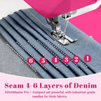 StitchMaster Pro Sewing Machine - Twin/Double Needle Compatible, 14 Stitches, Easy for Beginners & Home Users (Pink)