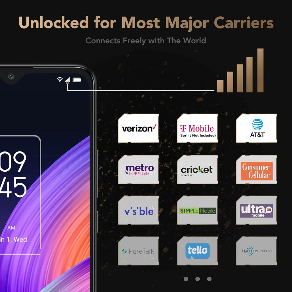 TCL 30XL |2022| Unlocked Cell Phone, 6.82 inch Vast Display, 5000mAh Battery, Android 12 Smartphone, 50MP AI Quad-Camera, 6GB RAM + 64GB ROM, US Version Mobile Phone, Night Mist (Renewed)