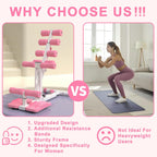 Deep Squat Machine for Home Gym, Pink, Glutes and Core Trainer with Resistance Bands, Squat Assist for Legs Workout