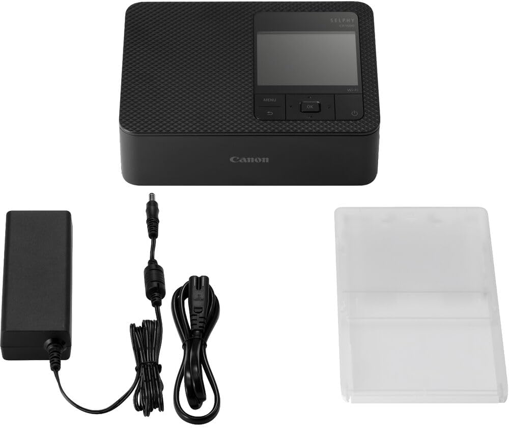 Canon SELPHY CP1500 Compact Photo Printer (Black) (5539C001) KP-36IP Color Ink and Paper Set + 64GB Memory Card + Cleaning Kit + Memory Card Wallet + Card Reader