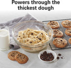 Hamilton Beach Electric Stand Mixer, 4 Quarts, Dough Hook, Flat Beater Attachments, Splash Guard 7 Speeds with Whisk, Silver