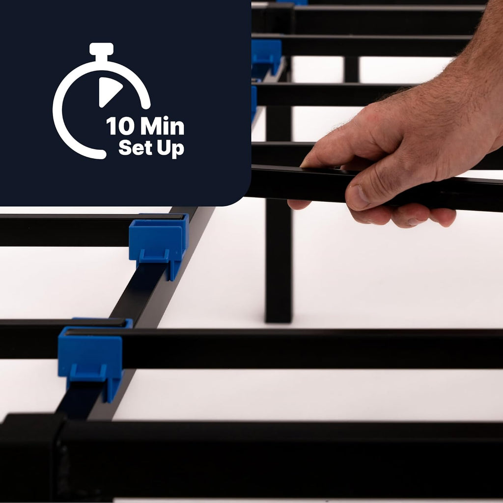 GhostBed Ultimate 11 Inch Memory Foam Mattress with Metal Platform Bed Frame Foundation with Slat Support Bundle - Firm Feel - CertiPUR-US Certified - King