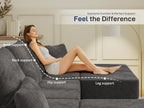 Cloud Modular Sectional Sofa, Comfy Boneless Couch for Living Room, Modern L-Shaped Couch with Reversible Chaise, Customizable Sleeper Sofa with Non Slip, No Assembly & Deep Seat, Dark Grey