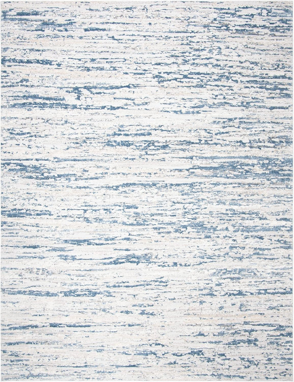 SAFAVIEH Amelia Collection Area Rug - 9' x 12', Ivory & Blue, Modern Abstract Design, Non-Shedding & Easy Care, Ideal for High Traffic Areas in Living Room, Bedroom (ALA768A)