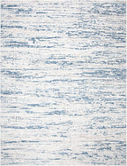 SAFAVIEH Amelia Collection Area Rug - 9' x 12', Ivory & Blue, Modern Abstract Design, Non-Shedding & Easy Care, Ideal for High Traffic Areas in Living Room, Bedroom (ALA768A)
