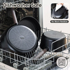 SENSARTE 14Pcs Pots and Pans Set Nonstick Cookware Set Kitchen Cooking Frying Pans with Stay-cool Handle, Dishwasher Safe, Induction Compatible, PFOA/PFOS Free, Black