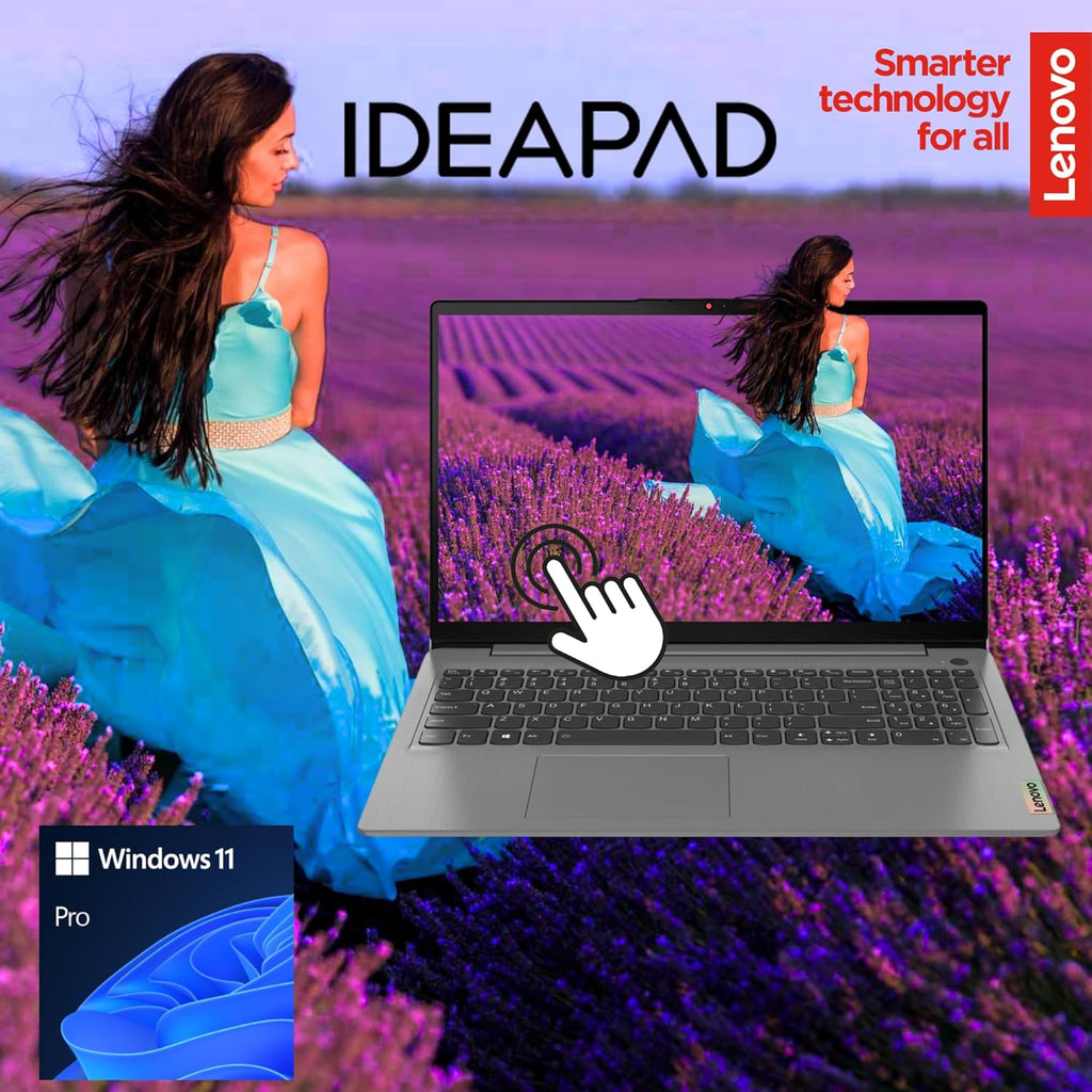Lenovo Essential Touchscreen Laptop | Ideapad 3i | 24GB RAM | 15.6" FHD Touch Screen Display | 256GB SSD Storage | Intel Core i3 Processor | Windows 11 Pro | Business and Home Lover Laptop W/o Earbuds