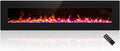 Cheerway 72 inch Ultra-Thin Electric Fireplace Heater, Wall Mounted & Recessed Electric Fireplace Insert, Linear Fireplace w/Thermostat, 13×13 Flame Color, Remote & Touch Control w/Timer, 750W/1500W