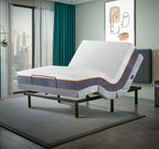 Queen Adjustable Bed Base with 10 Inch Gel Memory Foam Mattress - Dual Massage - USB Ports - Zero Gravity - Underbed Light - Wireless Remote - Zero Clearance