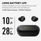 Technics Reference Class Hi-Fi Wireless Earbuds  Dolby Atmos  Head Tracking  Adaptive Noise Cancelling  3 Device Multipoint  10-hr Battery  Wireless Charging  in Ear Headphones - EAH-AZ100-K (Black)