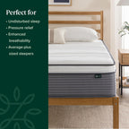 ZINUS 12 Inch True Support Hybrid Mattress New Version, Queen, Fiberglass Free, Medium Feel, Motion Isolation, Certified Safe Foams & Fabric, Mattress in A Box