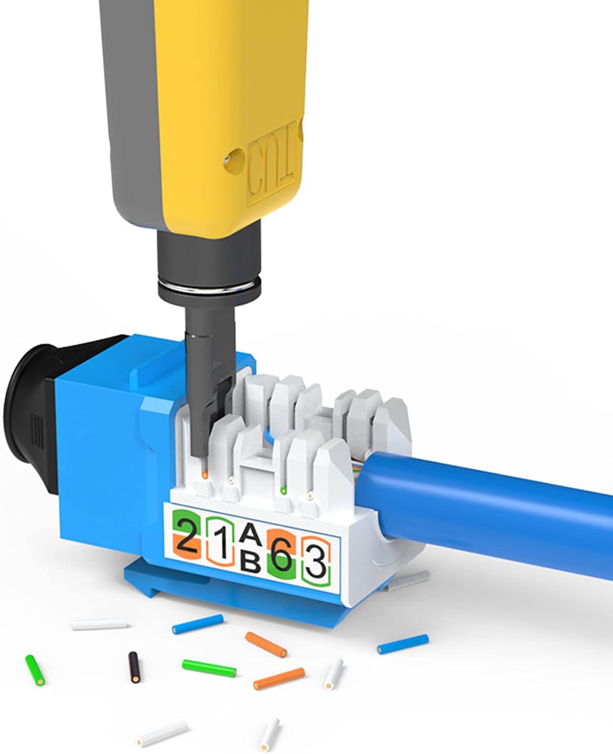 Gaobige Network Tool kit, RJ45 Crimp Tool kit Pass Through Crimper Cat6 Cat5 Cat5e Crimping Tool, Wire Tracker, 110/88 Punchdown Tool, Stripper, Cutter, Cat6 Pass Through Connectors