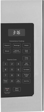 GE JVM3160RFSS 30" OTR Microwave, 1.6 cu ft, 1000W, 300 CFM Hood Vent, LED Lighting, Auto Defrost, Easy Mount Install, Stainless Steel
