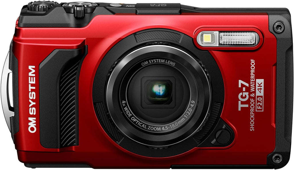 OM System OLYMPUS Tough TG-7 Red Underwater Camera  Waterproof  Freeze Proof  High Resolution Bright  4K Video 44x Macro Shooting (Successor Olympus TG-6)