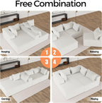 108"Modern Sectional Sofa,Modular Convertible L-Shape Sofas,Upholstered Couches with Deep Seat,Pet-Friendly Sponge Sofa for Living Room Bedroom,Sofa bed for small space (Beige, Left Facing Chaise)
