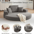 71" Boneless Couch Sofa Bed Oversized Round Couch 2-in-1 Foldable Floor Loveseat Sofa for Living Room and Apartment No Assembly(Gray, 71")