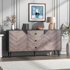GAOMON Large Storage Cabinet with Shelves & Doors, Sideboard Buffet Cabinet with Drawer, Entryway Cabinets, Accent Cabinets for Living Room, Dining Room, Entryway