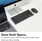 Macally Wired Keyboard for Mac with USB Hub (2X USBC / 1x USBA) - Compatible Small Apple Keyboard with 2 in 1 USB Plug - for MacBook Pro/Air, Mac mini, iMac