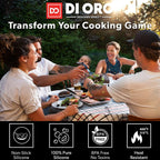 DI ORO Silicone Turner Spatula Set - Forever Warranty - Kitchen Spatulas for Nonstick Cookware - 600°F Heat-Resistant & BPA Free - Flexible & Thin Flippers for Turning Eggs & Pancakes (6 Piece, Black)