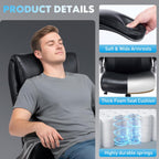 MALOL Ergonomic High-Back Executive Office Chairs, Heavy Duty Home Computer Chair with Lumbar Support, Flip-Up Arms, and PU Leather Upholstery, Black