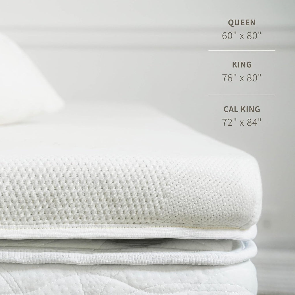 Saatva Graphite Memory Foam Mattress Topper - 3” Memory Foam Layer - Enhanced Comfort & Cooling - Queen
