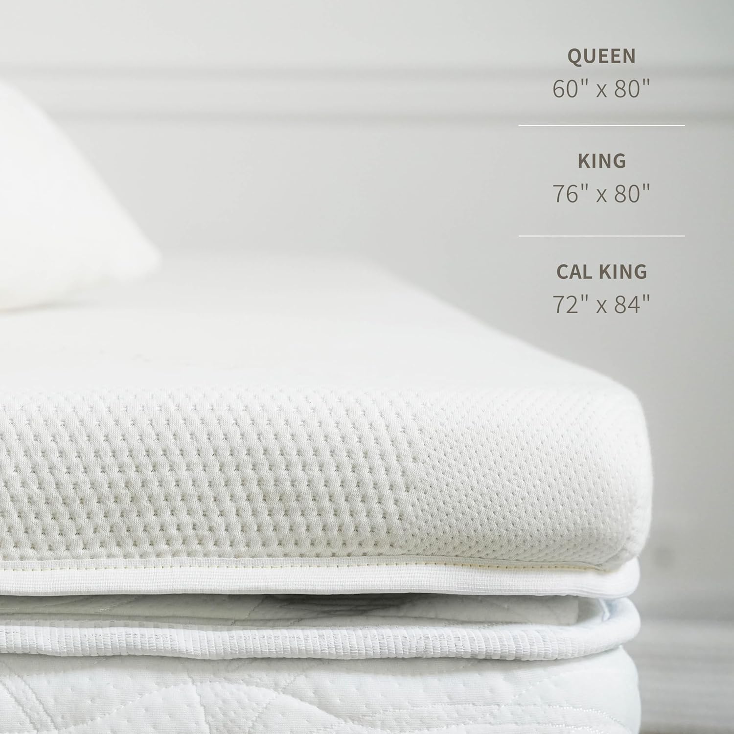 Saatva Graphite Memory Foam Mattress Topper - 3” Memory Foam Layer - Enhanced Comfort & Cooling - Queen