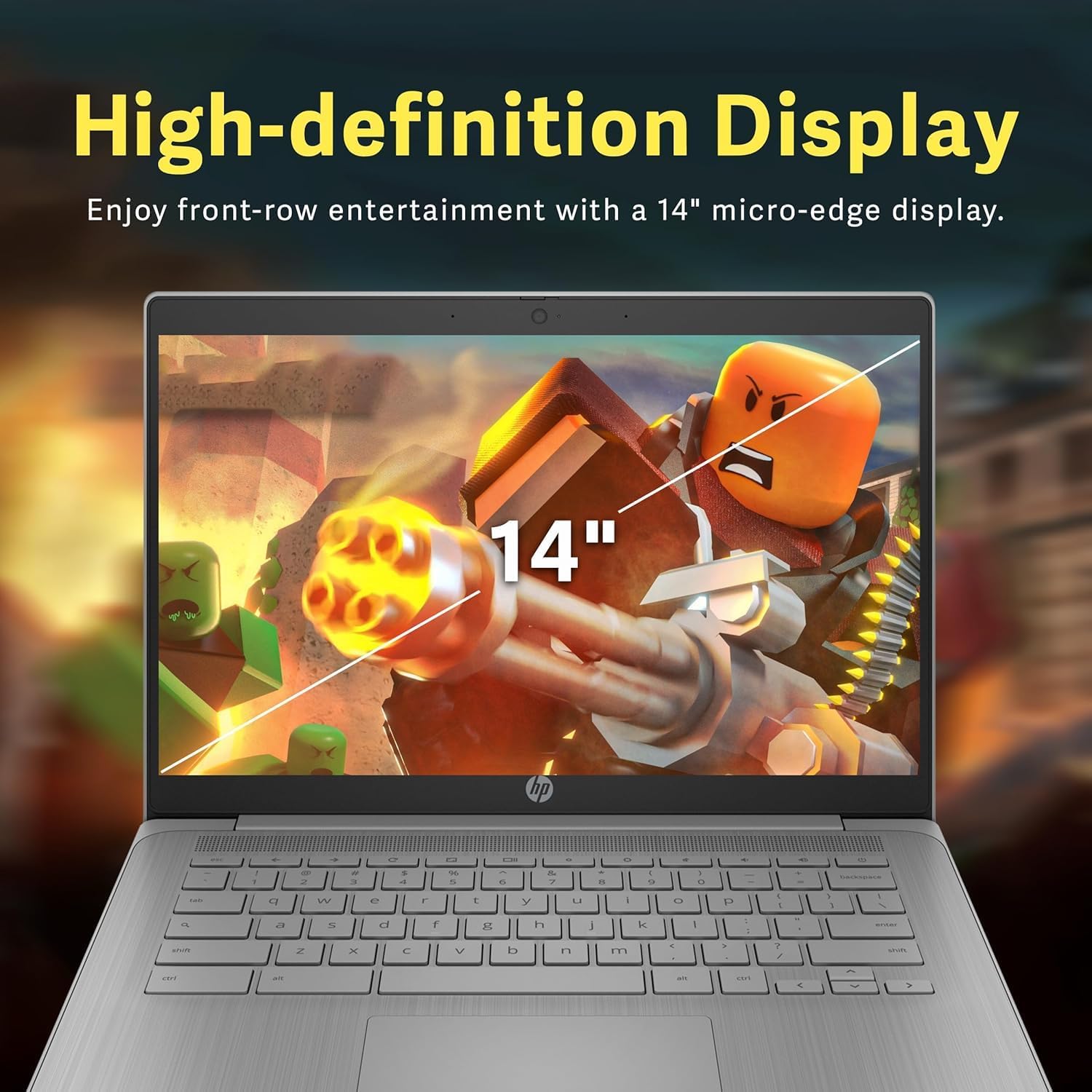 HP Chromebook 14" HD Premium Laptop Computer for Student Business  Quad-Core Celeron N4120 Processor  4GB RAM  564GB Storage (64GB eMMC + 500GB Ext)  Webcam  Long Battery  Chrome OS +MarxsolAccessory