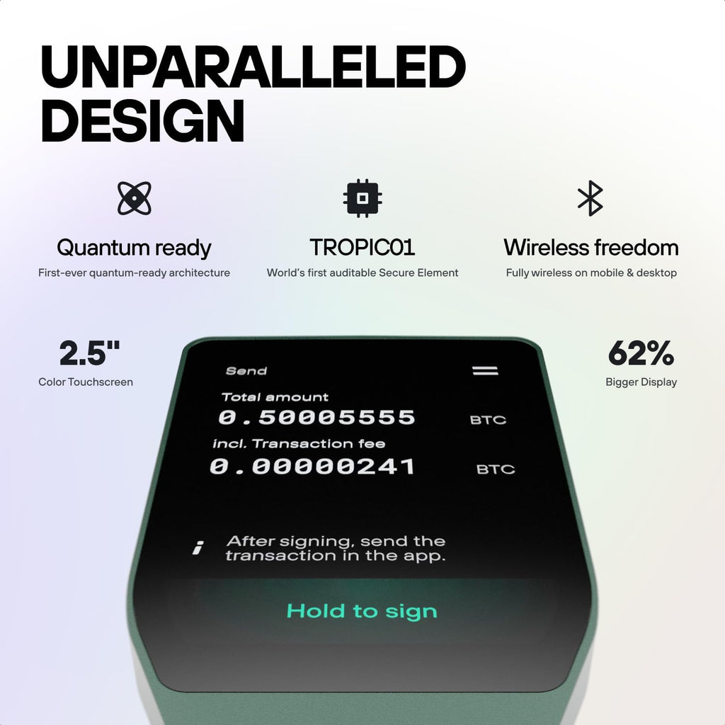 Trezor Safe 7 - Crypto Hardware Wallet with Bluetooth  Color Touchscreen  Transparent Secure Element  Quantum-Ready (Charcoal Black)