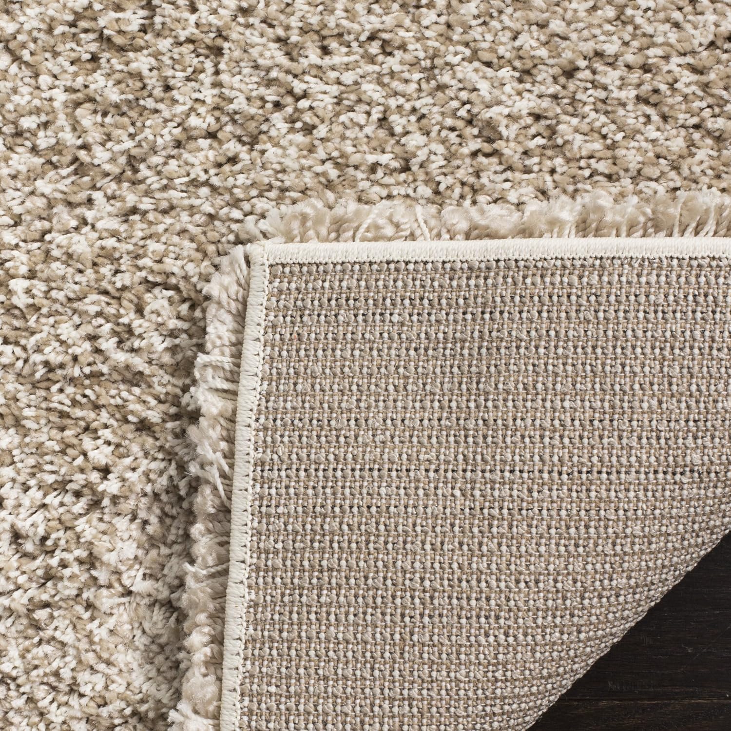 SAFAVIEH California Shag Collection Area Rug - 8'6" x 12', Beige, Non-Shedding & Easy to Clean, Ultra Plush Thick Pile, Ideal for Living Room, Bedroom, Dining Space (SG151-1313)