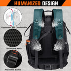96-Pocket Hvac Tool Backpack Heavy Duty, Electrician Tool Bag Backpack for Men Women, Hvac Tool Bag Organizer, Large Tool Backpack with Laptop Compartment & Molded Base for Construction