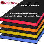 ONREVA Tool Box Foam, 2Pack 48x24x2 inch, Foam Inserts for Cases, Polyethylene Storage Sheets for Toolbox Hard Case, Tool Shadow Insert, Kaizen Organizer Sheet