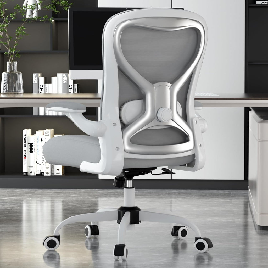 Office Desk Chair with Ergonomic Lumbar Support, Extra-Thick Seat Cushion, Flip-up Arms, Breathable Mesh Back, Computer Task Chair for Home Office