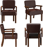 FAGAGA Accent Chair, PU Leather Living Room Chairs Oversize with Soft Seat and Armrests for Living Room Dinning Room Bedroom Reading Room Waiting Room
