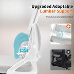 Ergonomic Office Chair,Mesh Office Chair with Lumbar Support,Mid Back Desk Chair with Flip-up Arms,400 lbs Comfy Computer Chair for Home Office (Light Grey)