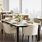 GarveeHome 70.8 in Industrial Dining Table for 6, Wooden Long Dinner Table with Mortise Tenon Design, Kitchen Table with Sturdy Metal Legs, for Dining Room Home Office Living Room, White