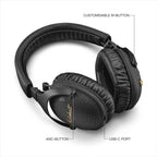 Marshall Monitor III A.N.C. Over-Ear Bluetooth Headphones - Active Noise Cancelling with Microphone | 100+ Hrs Wireless Playtime | Lightweight  Foldable Design for Travel - Black