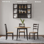 Signature Design by Ashley Gesthaven Contemporary Dining Drop Leaf Table with 4 Legs, Light Brown & Dark Brown